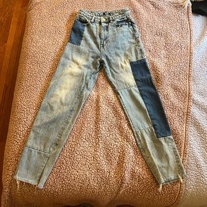 Urban Outfitters BDG patched denim jeans, perfect condition, super stylish!